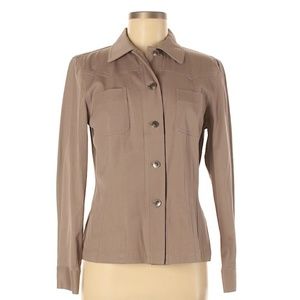 Rafaella brown 5 button light weight jacket or top
